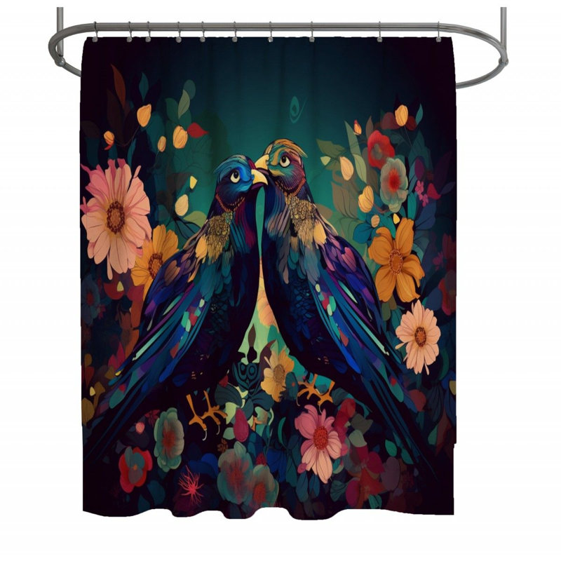 Bird Wildlife Shower Curtain, 73"H x 70"W