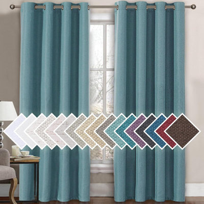 Curtain For Bedroom Living Room Thermal Insulated Grommet Linen Curtain Drapes Primitive Textured Burlap Effect Window Drapes 1 Panel