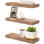 Sorbus 16" Long Floating Shelves with Invisible Mounting - Set of 3, Mahogany