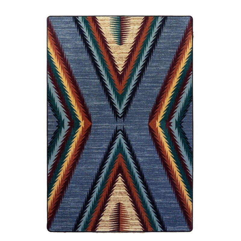 Tapis tissé multicolore à motif géométrique, Tapis de couloir 3 pi 9,81 po x 9 pi 10,11 po