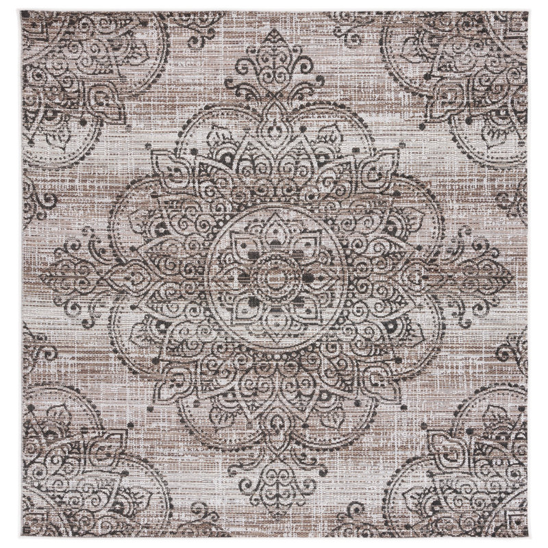 Havana Performance Oriental Indoor/Outdoor Area Rug, Square 6'7"
