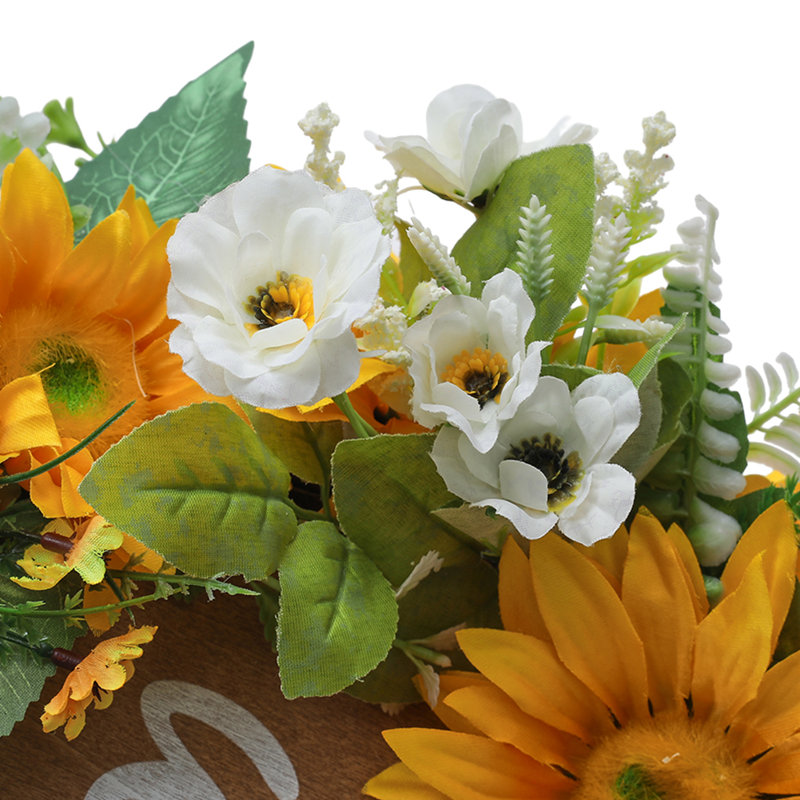 Faux Sunflower 40cm Wreath