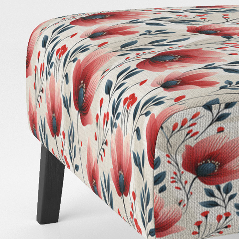 Fauteuil de chambre rembourré Red Coastal Elegance
