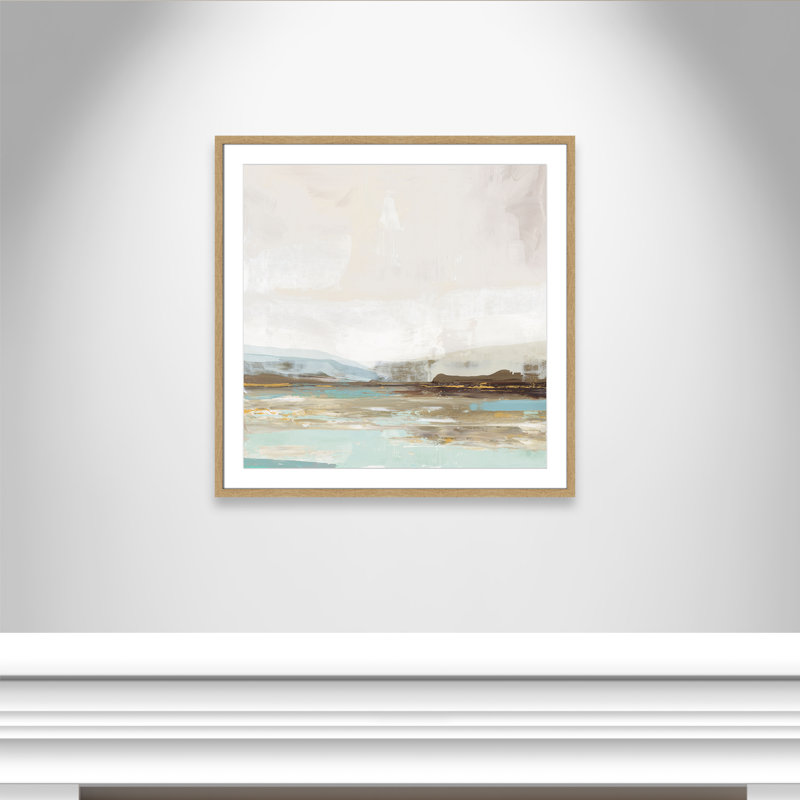 «Vibrance of Blue Print» par Allison Pearce, Papier avec cadre naturel naturel, Oui, H 32 po x l 32 po x P 0,75 po