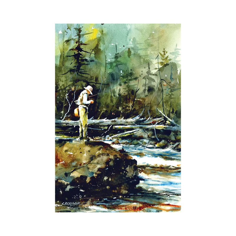 Sur le rocher par Dean Crouser - reproduction d'art sur toile tendue, H 18 po x l 12 po x 1,5 po
