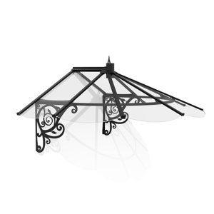 Palram - Canopia Lily Polycarbonate Clear Stationary Dome Door and Window Awning