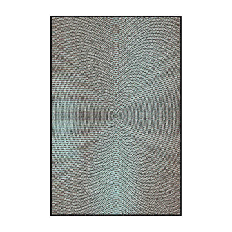 Tapis bleu/gris à motifs Kattamuri, Rectangle 5 pi x 7 pi