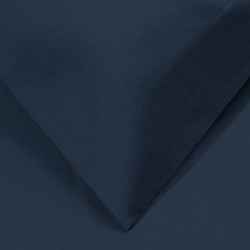 Luxury 1200 Thread Count 100% Standard Cotton 3-Piece Duvet Cover Set, Queen Duvet Cover + 2 Standard Shams, Navy Blue