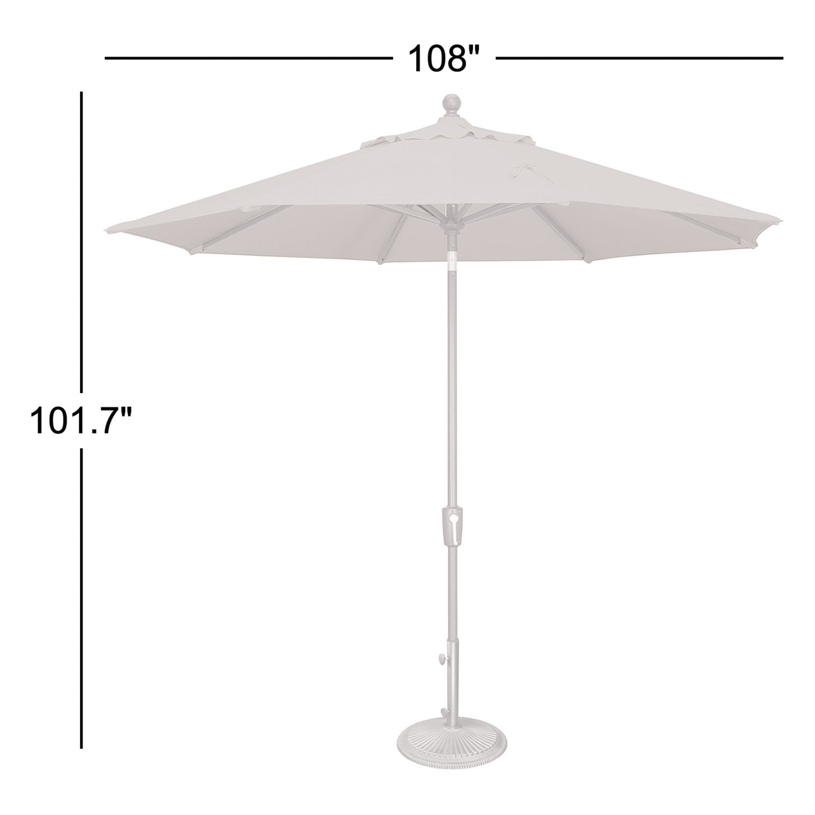 Canela 108'' Market Sunbrella Umbrella - Thumbnail 4