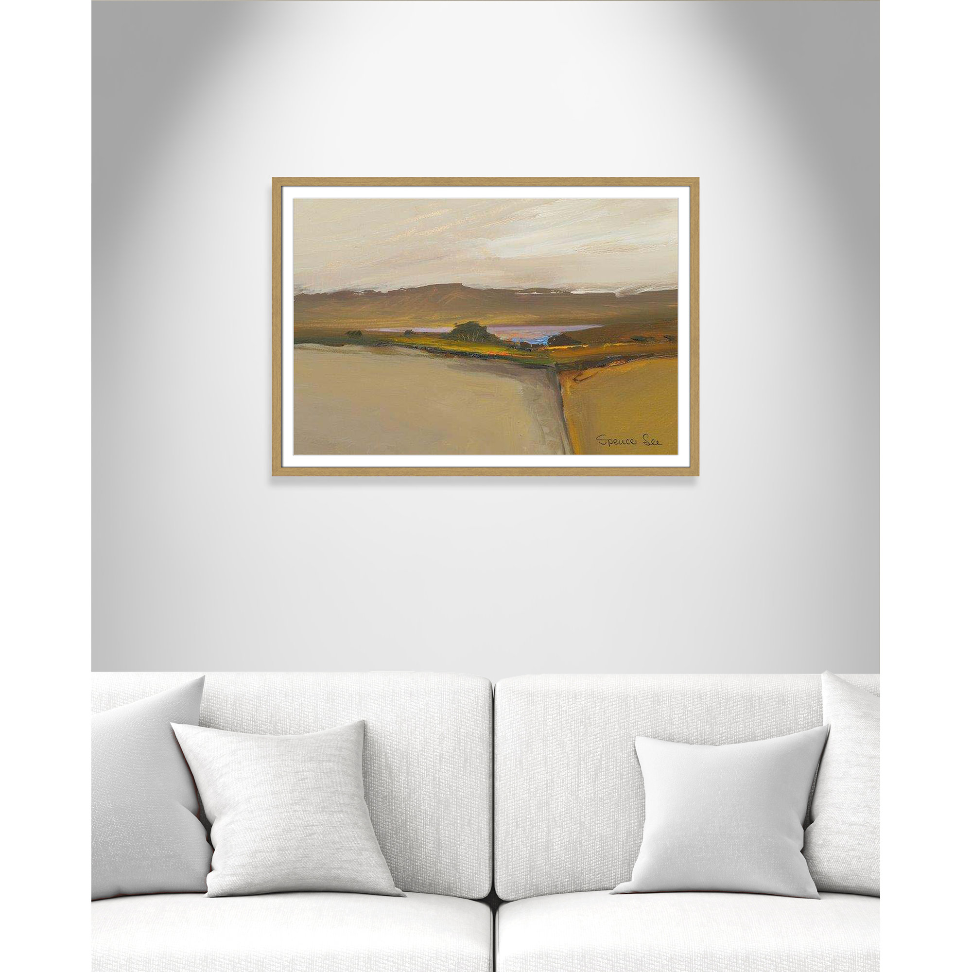 Heaven and Earth IV By Spencer Lee - Framed Art w/ 4 Ply Matboard, Natural Framed, 25.5" H x 35.5" W x 0.75" D