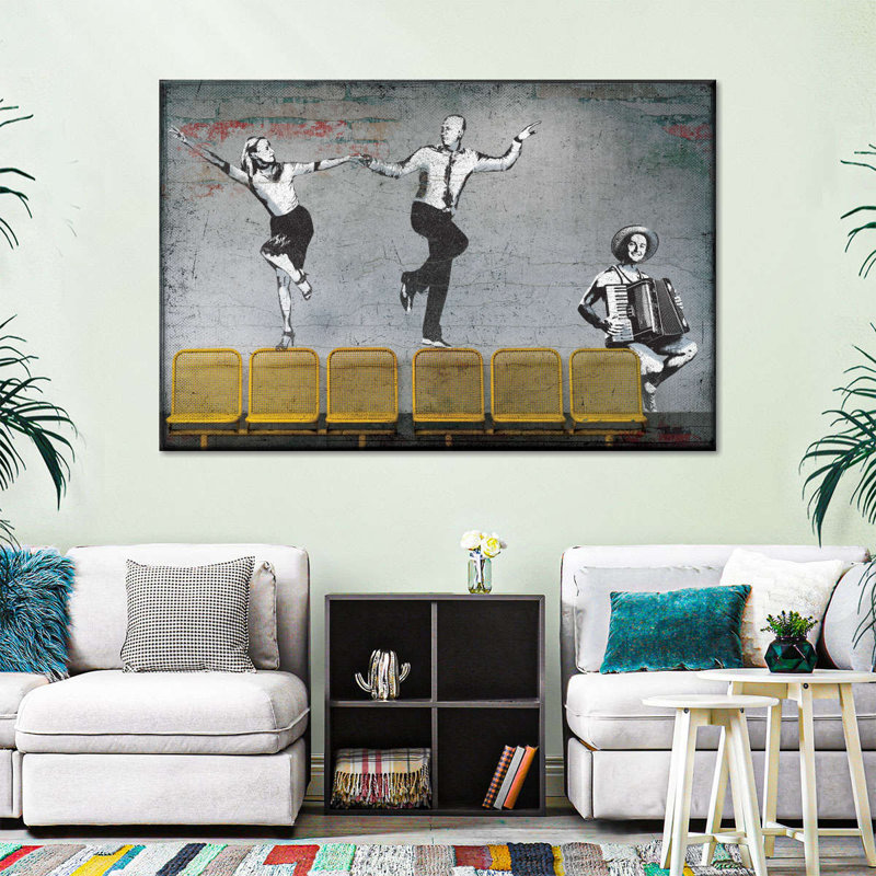 Danseurs de salon sur toile, H 8 po x l 12 po x P 1 po
