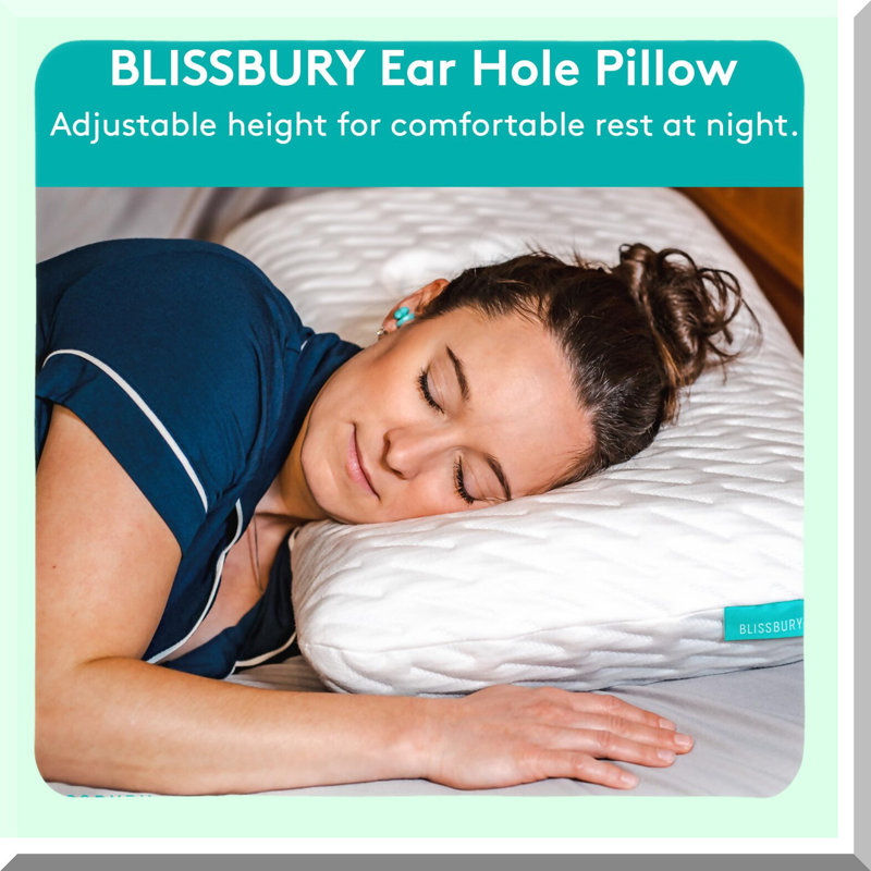 ComfortFit Ear Relief Pillow - Memory Foam Ear Piercing Cushion with Adjustable Design for CNH Chondrodermatitis Relief, Ear Pain, and Piercing Aftercare - Includes Case