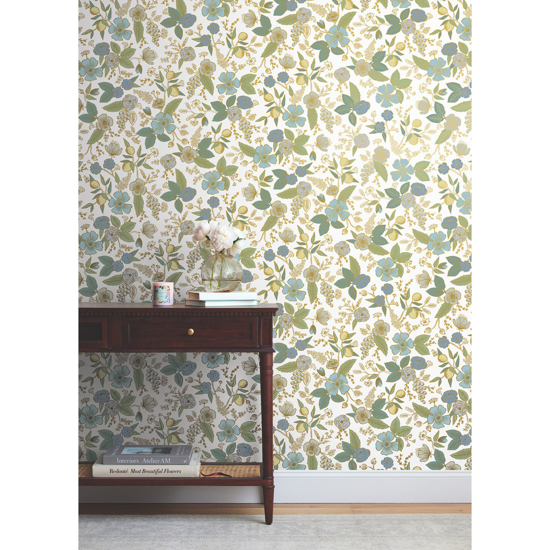 Colette Blue Multicolor Peel and Stick Wallpaper Rifle Paper Co. 