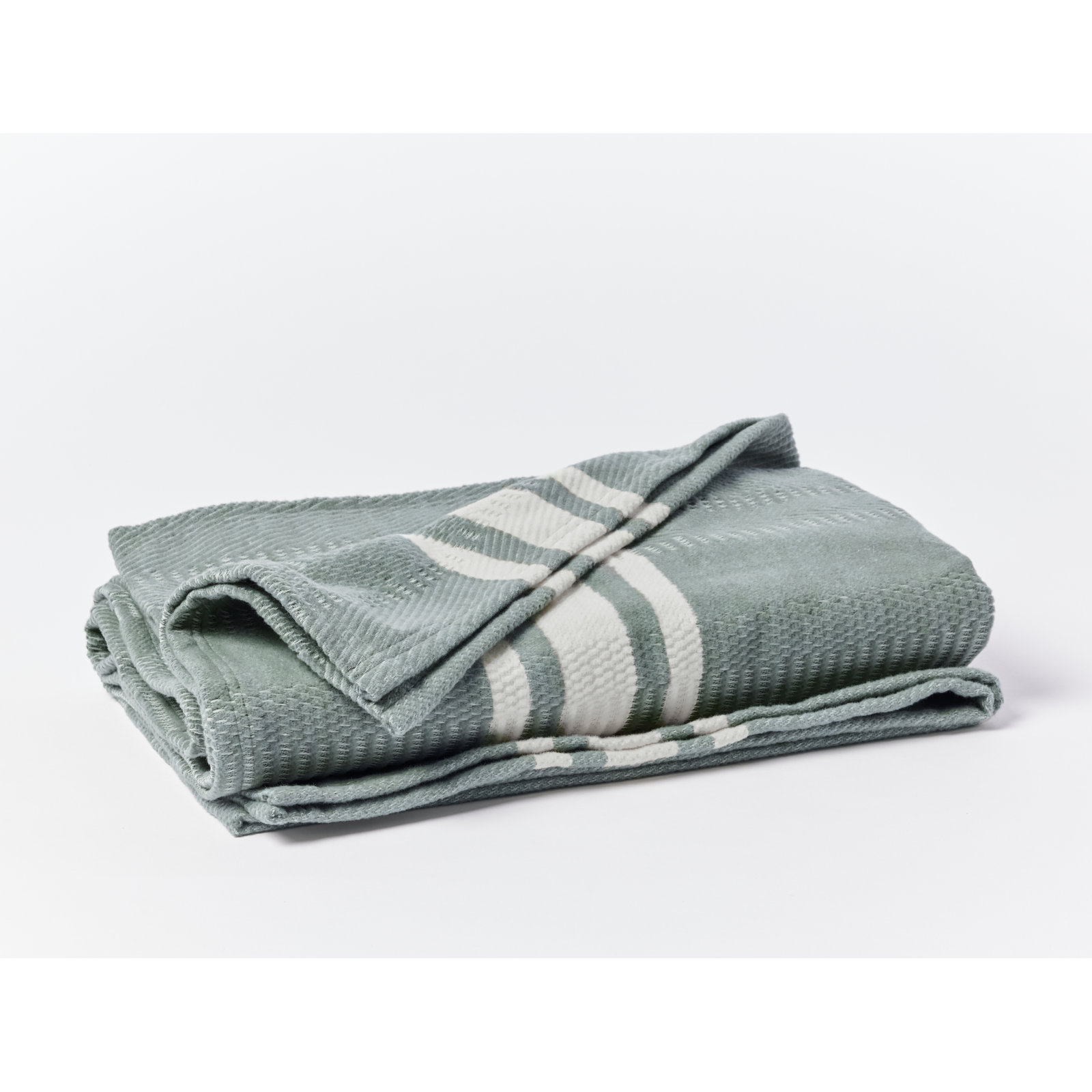 Cirrus Cotton Hand Woven Throw Blanket, Cypress