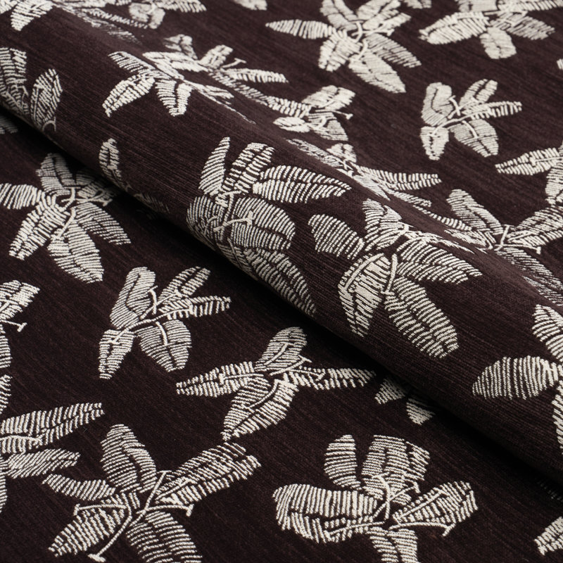 Tissu hibiscus Schumacher x Carole Z Hurley, Prune