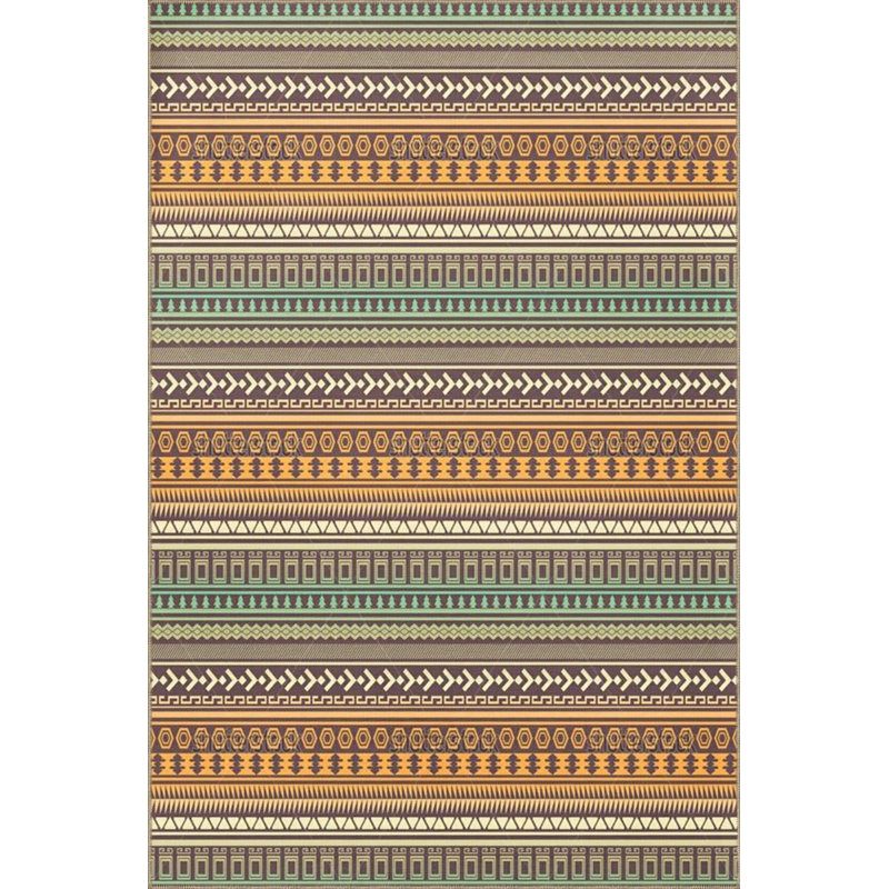 Tapis décoratif moderne à rayures paille lavable à la machine, Tapis de couloir 2 pi 6 po x 6 pi 7 po inclus