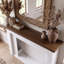 68.7-Inch Two-Tone Fireplace Mantel Surround with Marble-Look Finish and Walnut-Tone Top