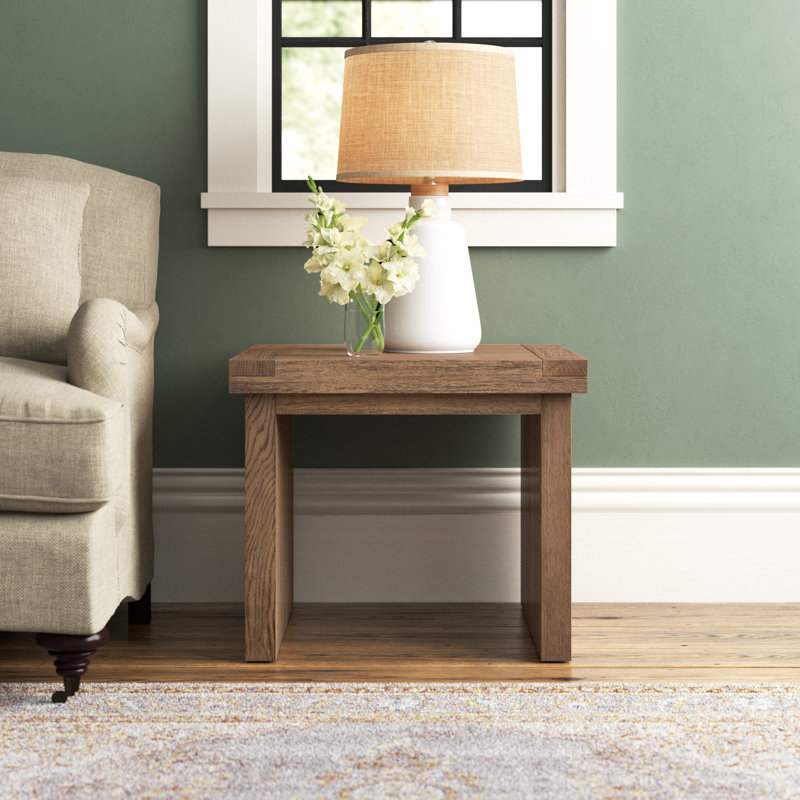 Nemo Solid Wood End Table, Worn Oak Veneer