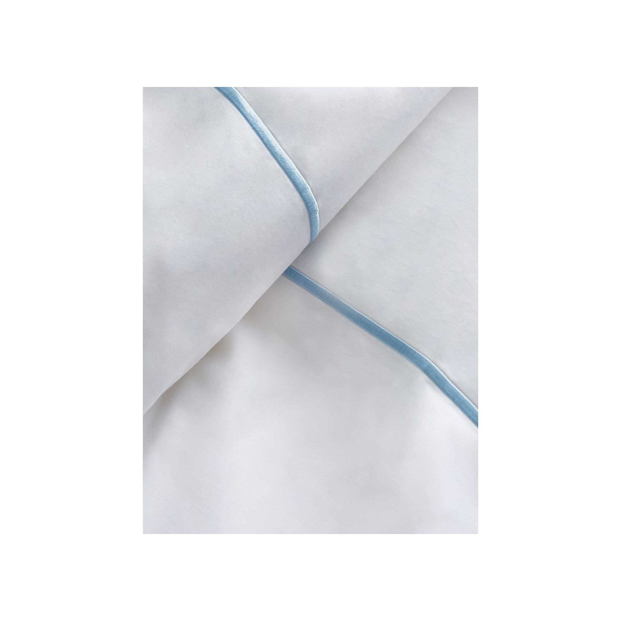 Benin Percale Duvet Cover Set, Blue/White, King Duvet Cover + 2 Shams