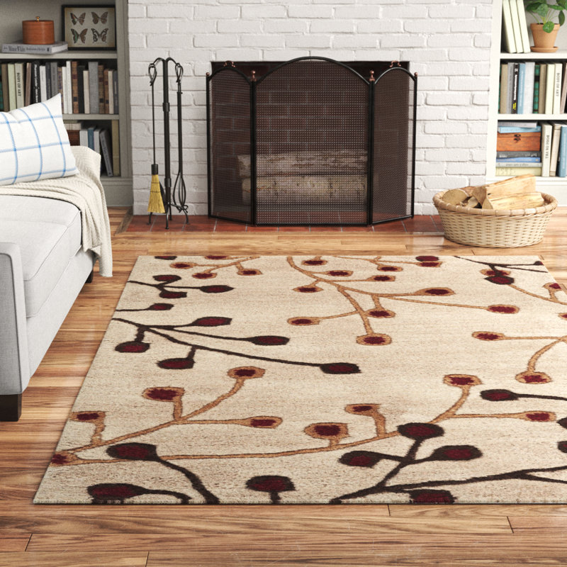 Elsberry Hand Tufted Wool Floral Indoor Rug, Rectangle 12' x 15'