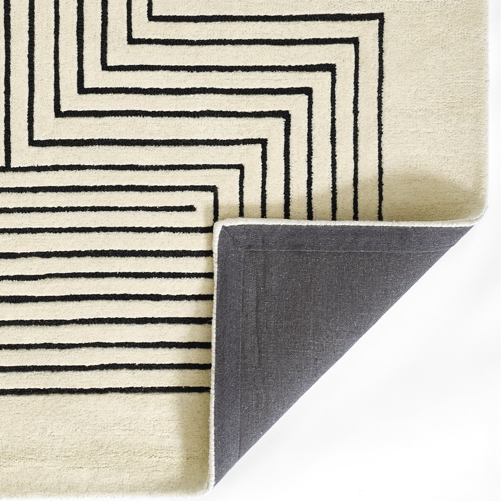 Orlie Hand Tufted Wool Brown Rug, Runner 2'6" x 8', Black Beige