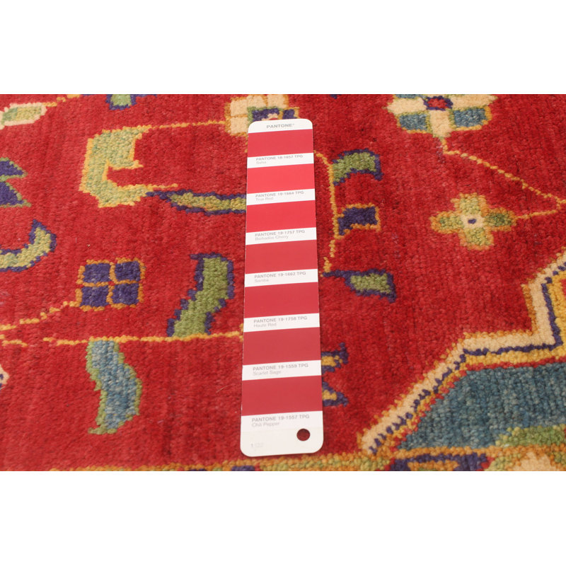 Macklynn One-of-a-Kind 4'11" X 9'4" New Age Wool Area Rug in Red