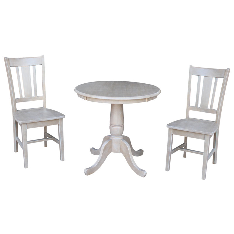 Goldina 2 - Person Solid Wood Dining Set, Washed Gray Taupe