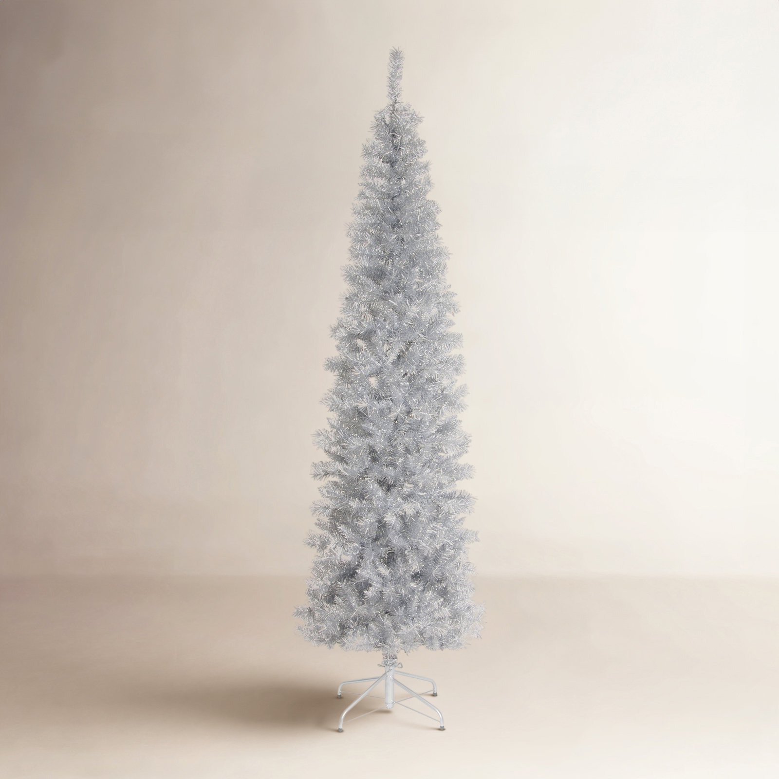 Silver Tinsel Tree, 6'