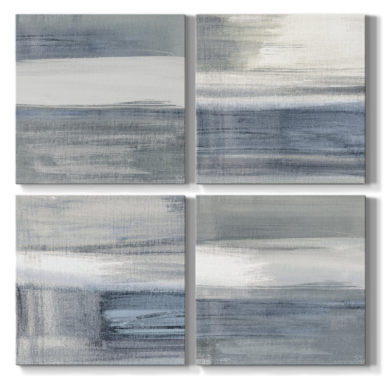 Ensemble de 4 reproductions d'art sur toile encadrées, H 24 po x l 24 po x P 4,5 po