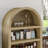 65" Tall Arched Storage Bookcase with Adjustable Shelves,Arched Cabinet with Drawer-1421478659
