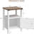 Modern Farmhouse White Storage Nightstand With Barn Door And Open Shelf