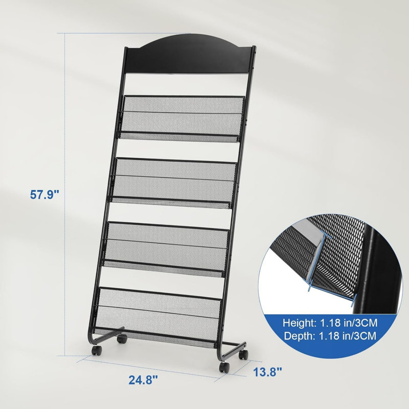 147cm H x 63cm W Iron Bookcase