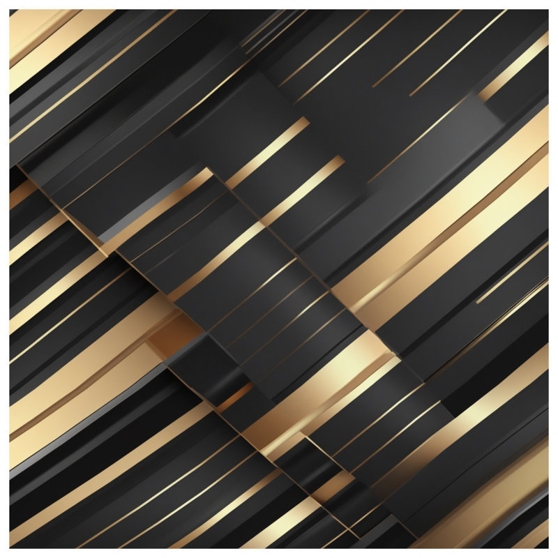 Couvertures noires à rayures dorées, L 60 po x H 80 po