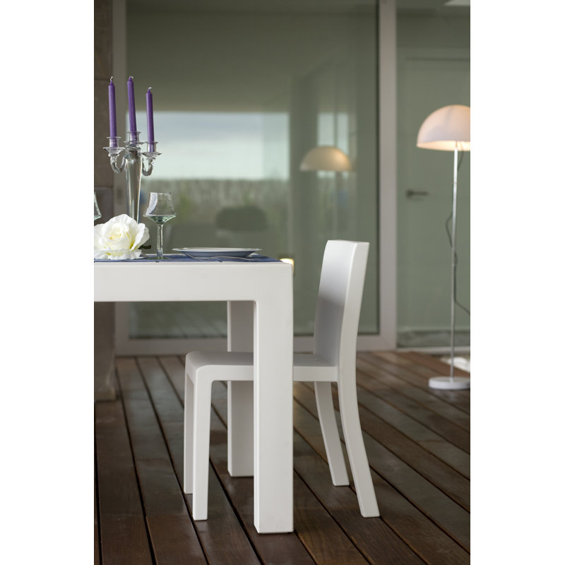 Jut Stacking Patio Dining Chair, Ecru