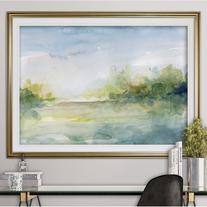 Clear Day - reproduction d'art sur toile encadrée, H 30 po x l 40 po x P 1,5 po, Cadre doré