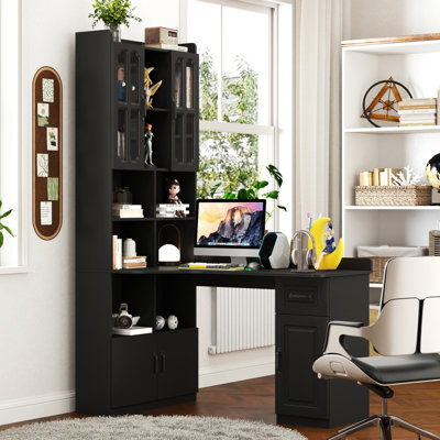 Computer Desk With Tall Bookshelf
