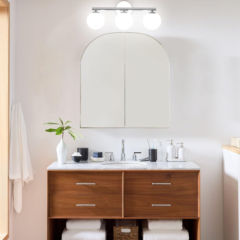 Lelan 3 - Light Dimmable Vanity Light, Chrome