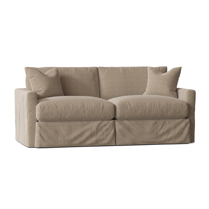Hartig 84'' Slipcovered Sofa, Zuma Natural Textured Linen