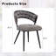 Ensemble de 2 chaises de salle à manger en velours gris avec pieds, chaises d'appoint rembourrées modernes-224829050