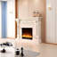 Foyer électrique ivoire blanc avec décoration et chauffage-108191634-119603336