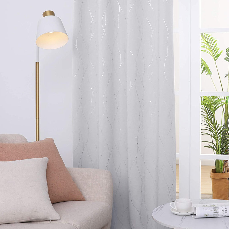 Cohmer Room Darkening Curtain Pair, 52" W x 84" L, Grayish White