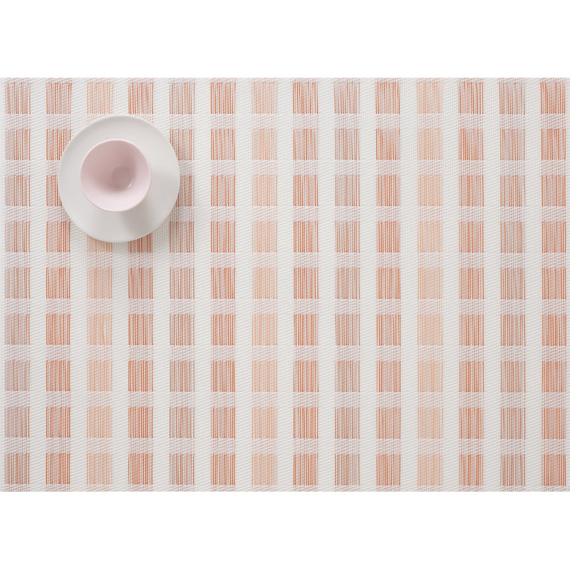 Stitch Vinyl Geometric Rectangle Placemat, Coral