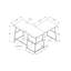 Bureau d'ordinateur, bureau personnel, coin, tablettes de rangement, L 48 po, forme en L, travail, ordinateur portable, stratifié, métal noir, contemporain, moderne-1453391562