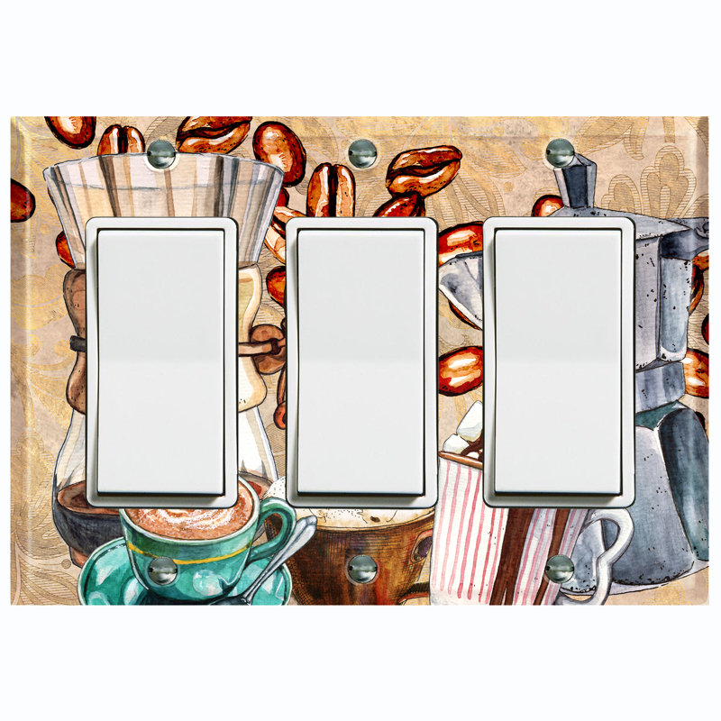 Patterned 3 - Gang Rocker Standard Wall Plate