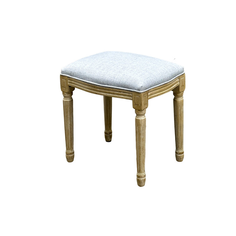 Solid + Manufactured Wood Accent Stool, Grey