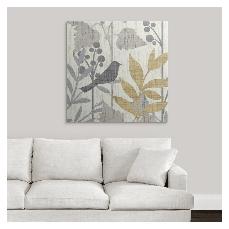 «Garden Leaves Square V», impression, Toile, H 35 po x l 35 po x P 1,5 po