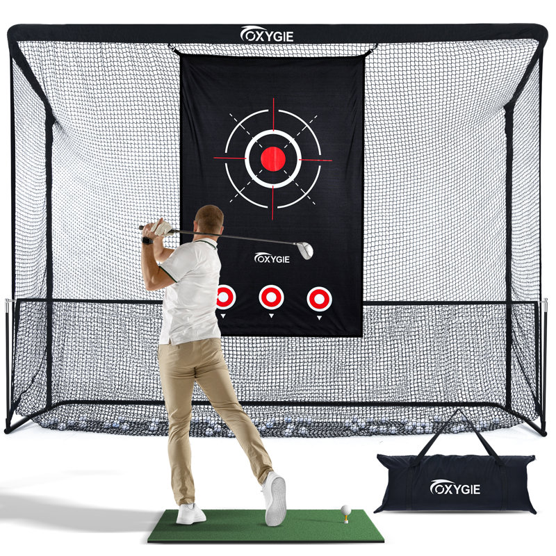 OXYGIE 10 x 7.5 ft Golf Practise Net with Target Cloth Heavy Duty Driving Golf Hitting Net
