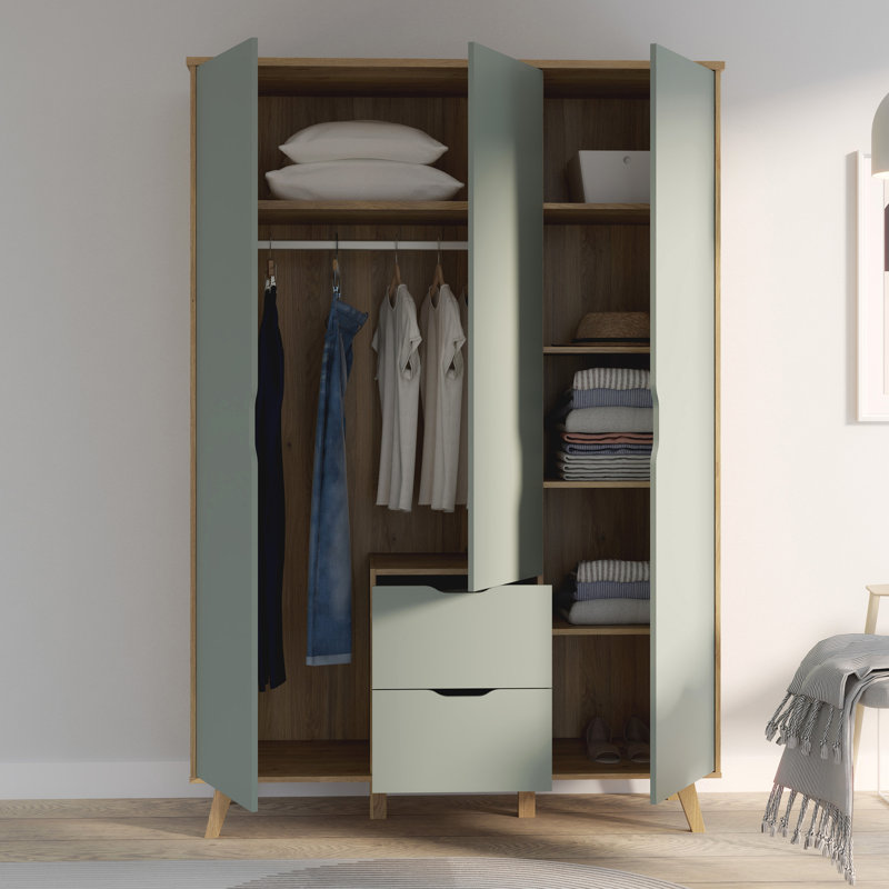 Vankka Manufactured Wood Wardrobe, Sage green