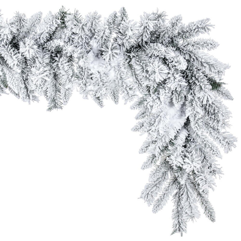 9' x 14" Flocked Utica Fir Artificial Unlit Garland with 230 Realistic Flocked PVC Tips