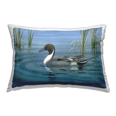 Coussin extérieur Stupell Industries Pintail Loon in Pond par Valerie Rogers